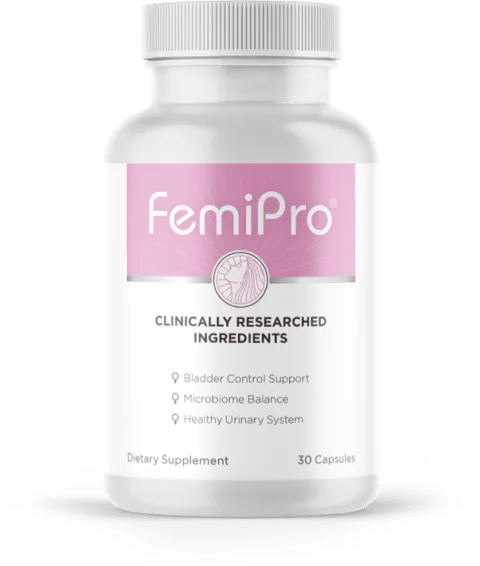 FemiPro bladder control supplement bottle, 30 capsules